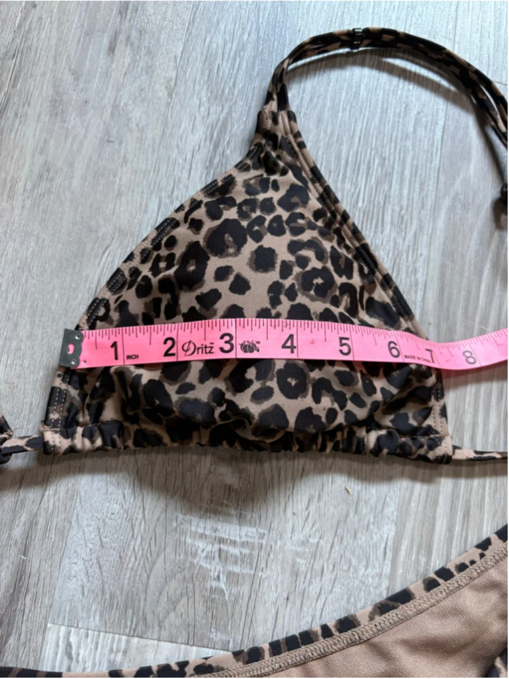Sanctuary Leopard Print 2 Piece Bikini Set Triangle Top & Strappy Bottoms XL